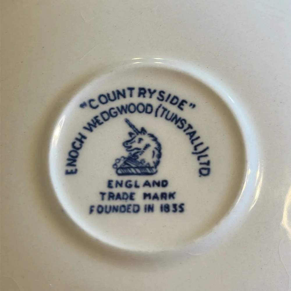 Wedgewood Countryside Blue White cup Saucer Wedgwood English Country
